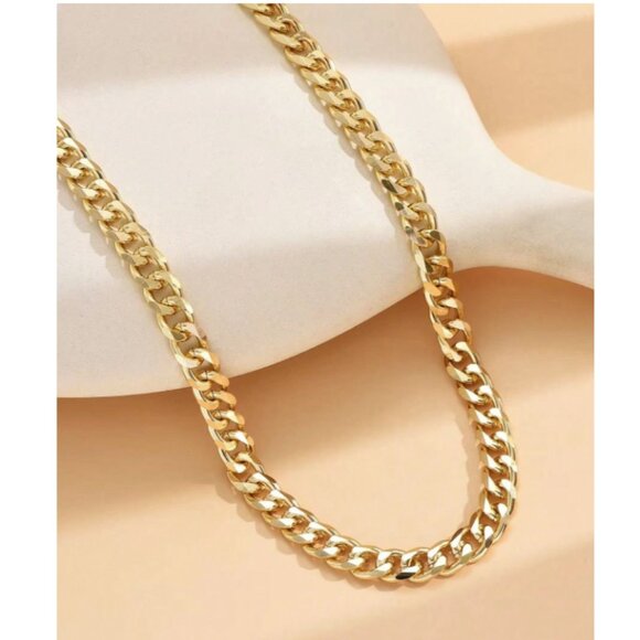 14k Chunky Gold filled Cuban Chain Necklace - Picture 3 of 3